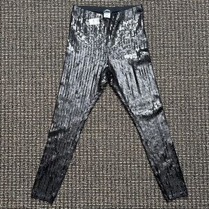 Express Shiny Black Sequin Pants